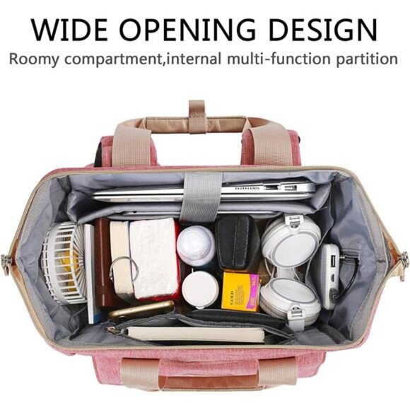 Backpack for Women,Wide Open Work Large USB Charging Port Student - Picture 3 of 14